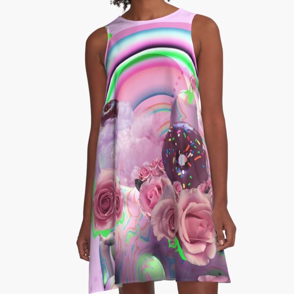 Strawberry Milk Bubbles A-Line Dress