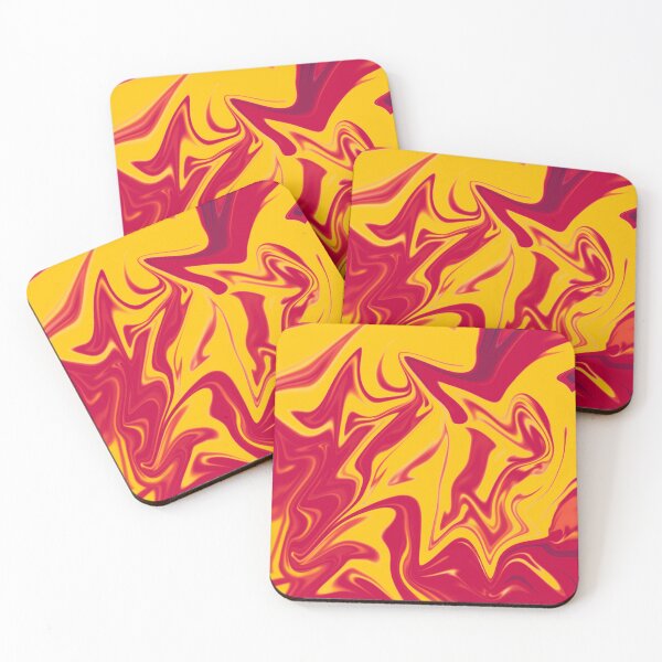 Item preview, Abstract Liquid Metallic Marble Art Paint- Orange Lava yellow Marble art designed and sold by MAEffects.