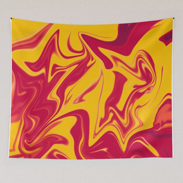Item preview, Abstract Liquid Metallic Marble Art Paint- Orange Lava yellow Marble art designed and sold by MAEffects.