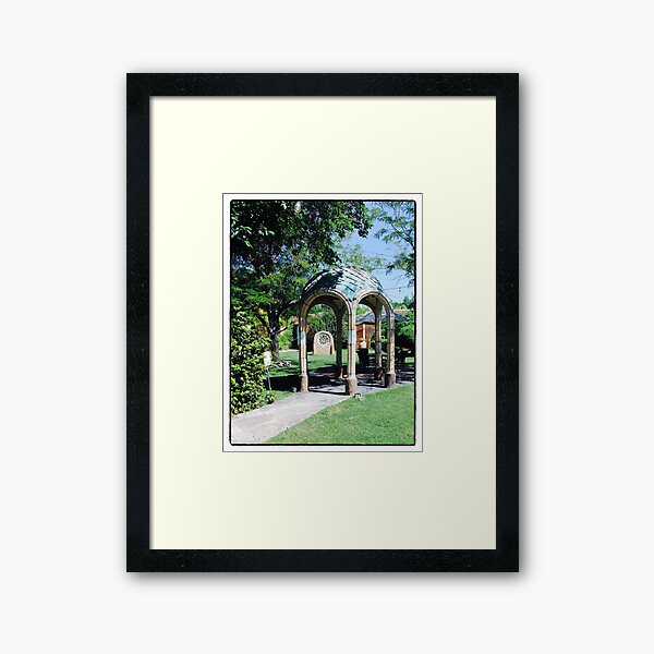 Teal Tiled Gazebo Framed Art Print