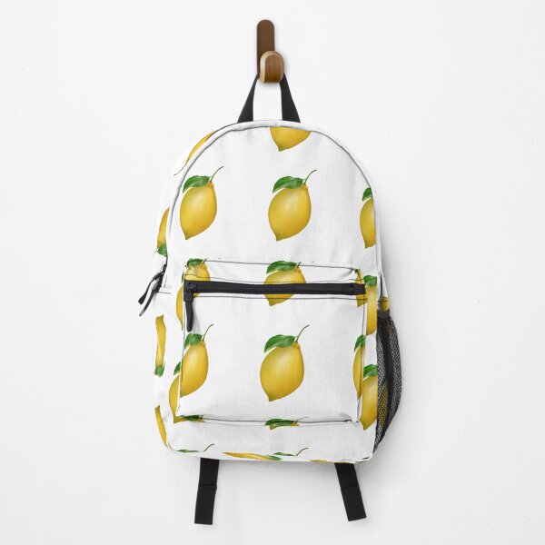 Item preview, Yellow lemon has one green leaf on a white background. designed and sold by tanakax3.