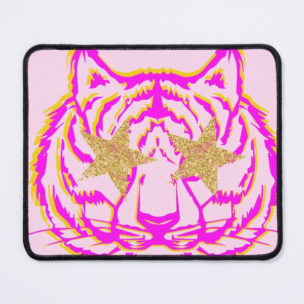 Item preview, Preppy Pink and Orange Tiger with Gold Star Eyes designed and sold by PreppyRiot.