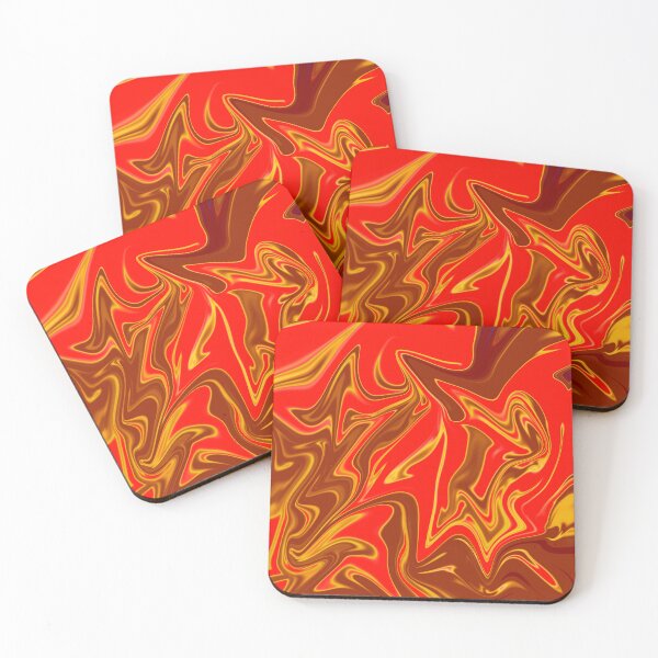 Item preview, Abstract Liquid Metallic Marble Art Paint- Orange Lava red Marble art designed and sold by MAEffects.