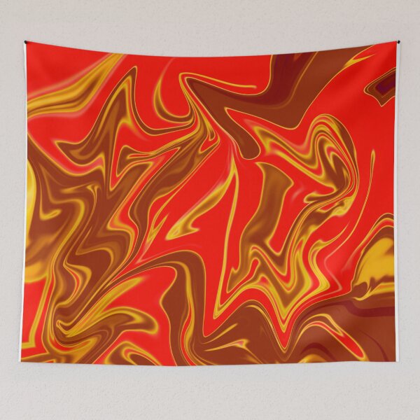 Item preview, Abstract Liquid Metallic Marble Art Paint- Orange Lava red Marble art designed and sold by MAEffects.