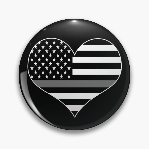 Item preview, American Flag Thin Silver Line Heart Corrections Officer designed and sold by EndlessFreedom.