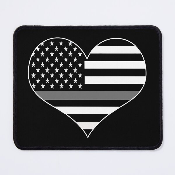 Item preview, American Flag Thin Silver Line Heart Corrections Officer designed and sold by EndlessFreedom.