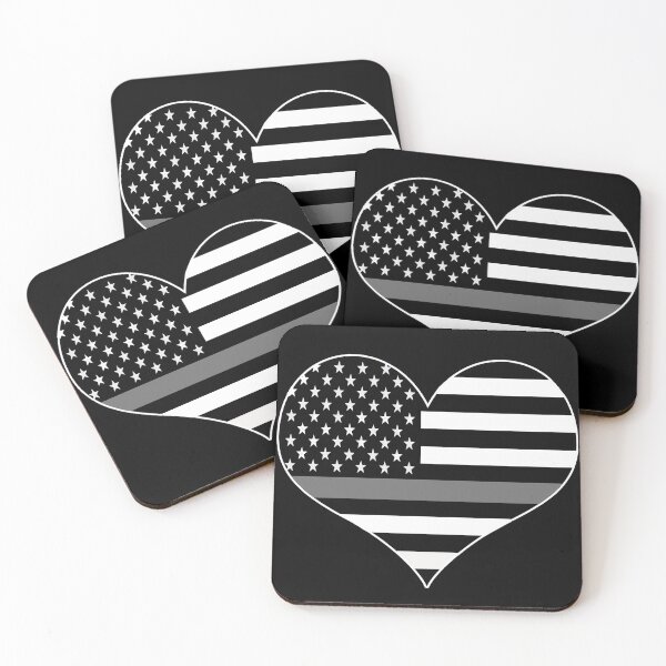 Item preview, American Flag Thin Silver Line Heart Corrections Officer designed and sold by EndlessFreedom.