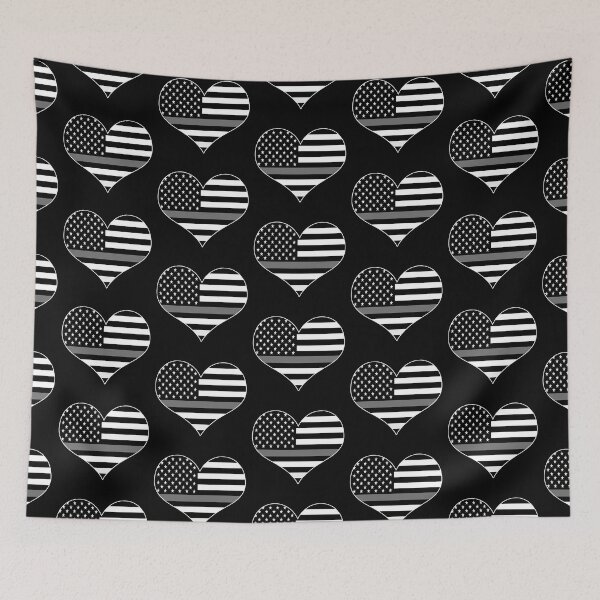 Item preview, American Flag Thin Silver Line Heart Corrections Officer designed and sold by EndlessFreedom.