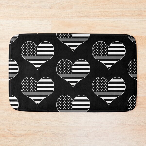 Item preview, American Flag Thin Silver Line Heart Corrections Officer designed and sold by EndlessFreedom.