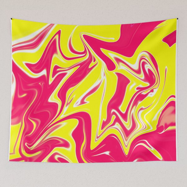 Item preview, Abstract Liquid Metallic Marble Art Paint- Orange Lava Yellow Marble art designed and sold by MAEffects.