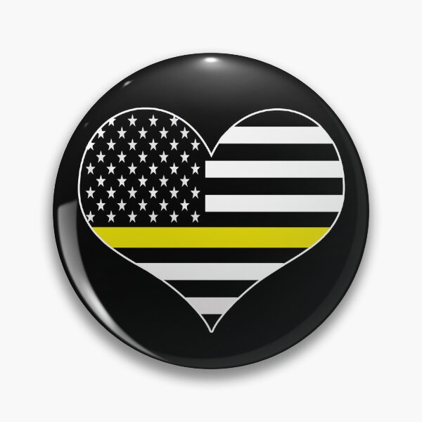Item preview, American Flag Thin Gold Line Heart 911 Emergency Dispatcher designed and sold by EndlessFreedom.