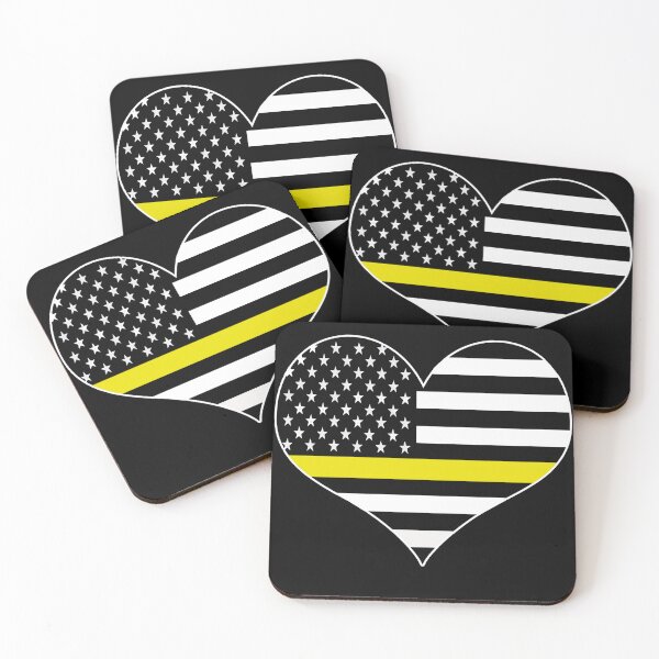 Item preview, American Flag Thin Gold Line Heart 911 Emergency Dispatcher designed and sold by EndlessFreedom.