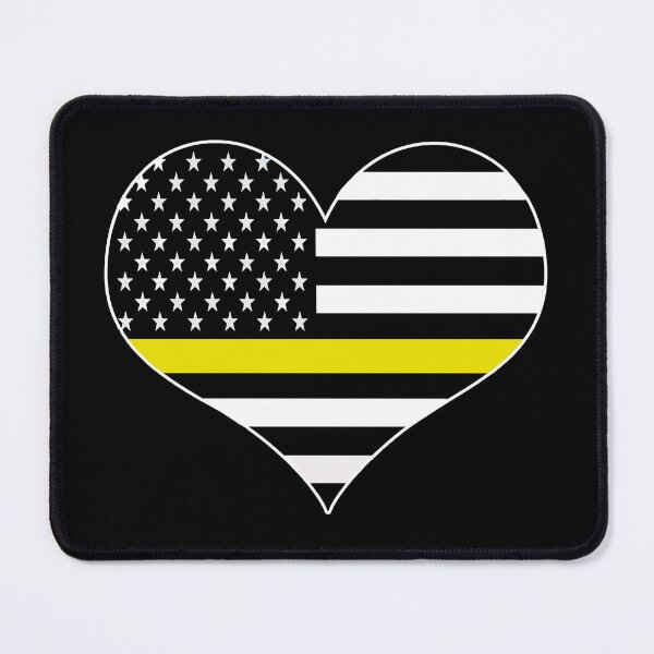 Item preview, American Flag Thin Gold Line Heart 911 Emergency Dispatcher designed and sold by EndlessFreedom.