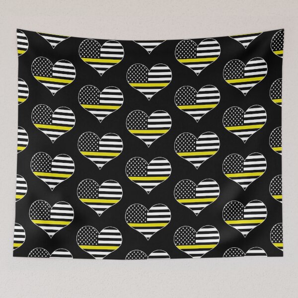 Item preview, American Flag Thin Gold Line Heart 911 Emergency Dispatcher designed and sold by EndlessFreedom.