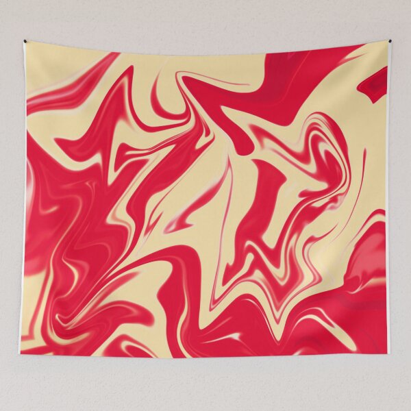 Item preview, Abstract Liquid Metallic Marble Art Paint- Orange Lava Yellow Marble art designed and sold by MAEffects.