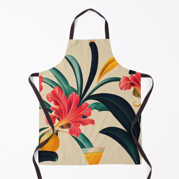 Item preview, Vintage Cocktail with Red Flowers and Tropical Fruit designed and sold by Tropicohana.