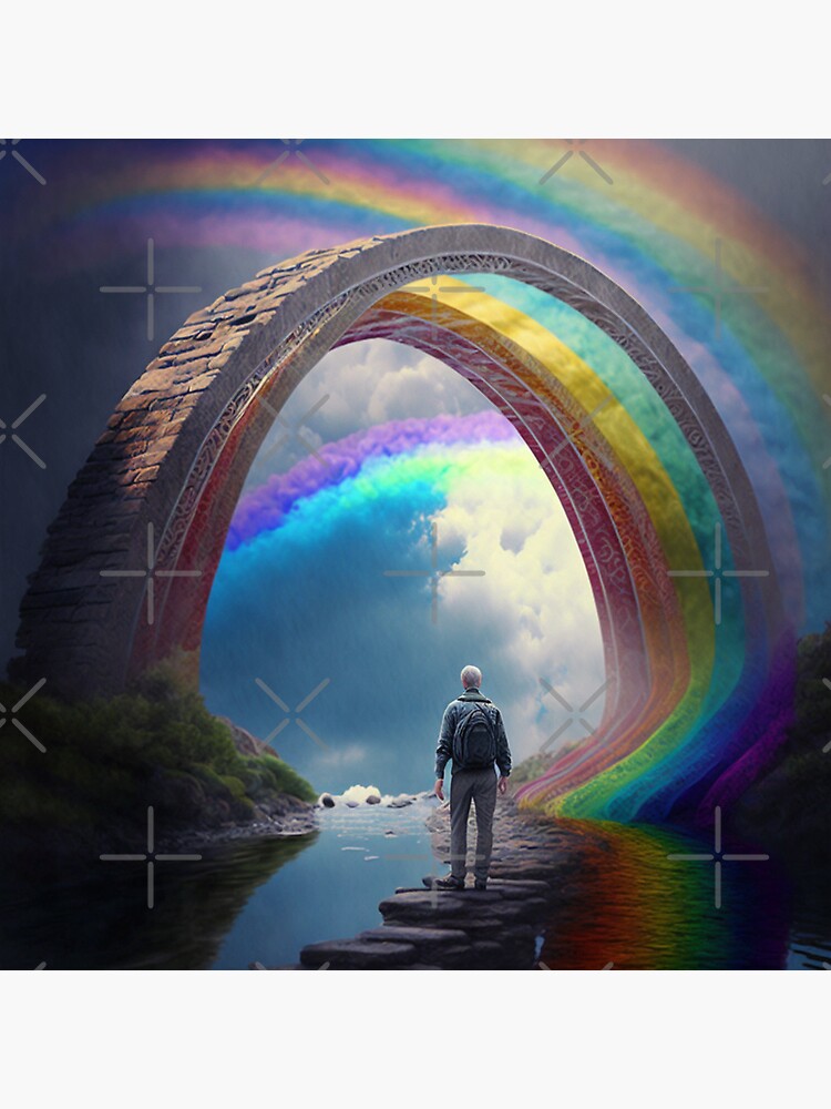 "Person Crossing The Rainbow Bridge" Sticker For Sale By TDCards ...