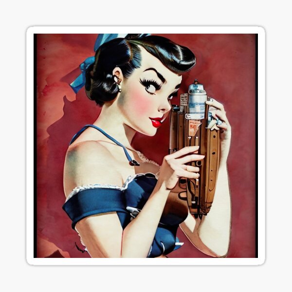 Steampunk Gadget Pinup Girl Sticker For Sale By Cutestpinups Redbubble 0676