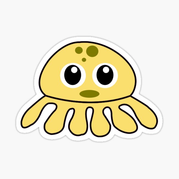 Item preview, Yellow octopus fish sticker designed and sold by fishmenia.