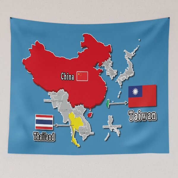 Item preview, where is taiwan world map | taiwan location map_not Thailand and China_blue designed and sold by jessie848v.