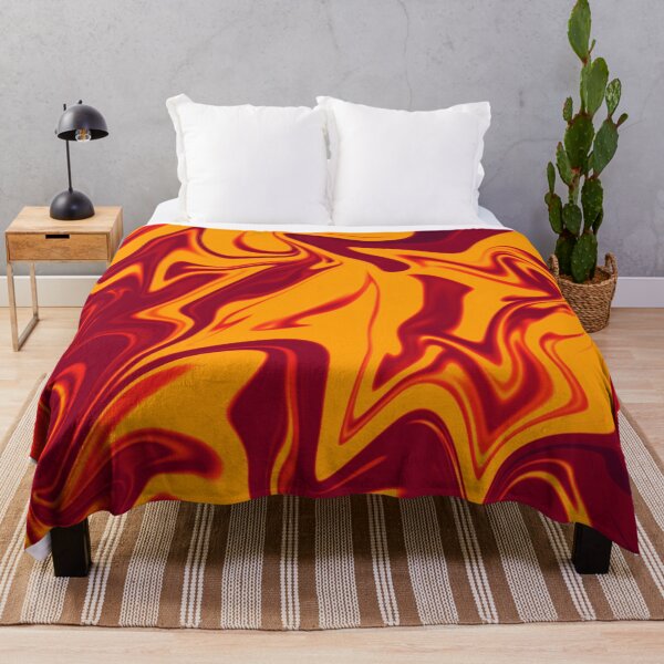 Item preview, Abstract Liquid Metallic Marble Art Paint- Orange Lava Yellow Marble art designed and sold by MAEffects.