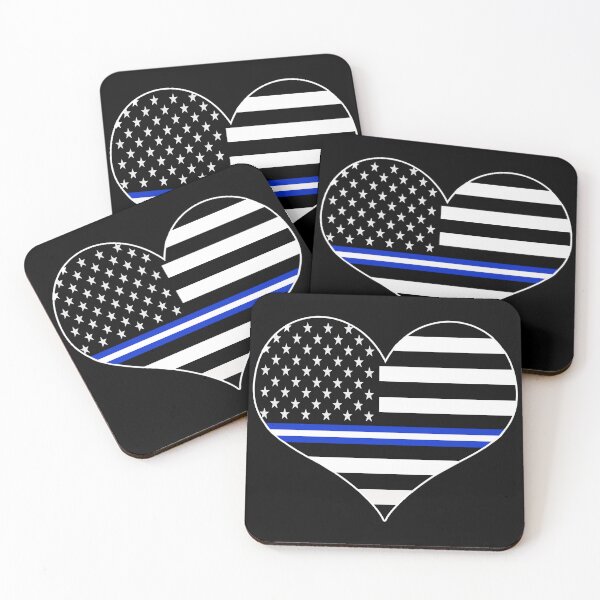 Item preview, American Flag Thin Blue Line EMS Paramedic EMT Heart designed and sold by EndlessFreedom.
