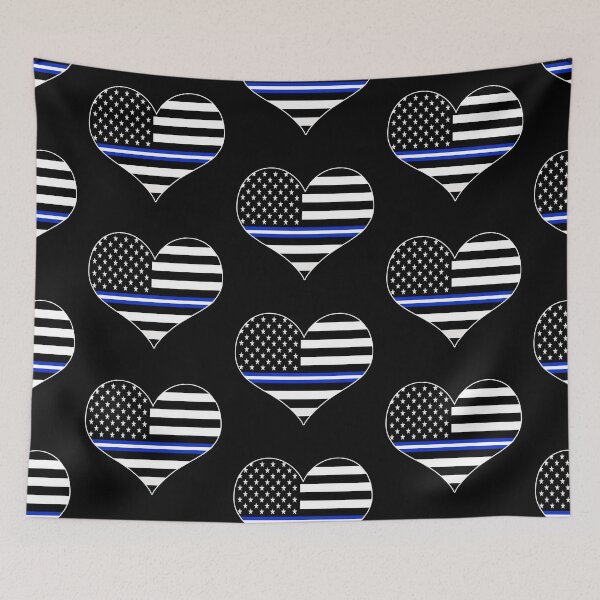 Item preview, American Flag Thin Blue Line EMS Paramedic EMT Heart designed and sold by EndlessFreedom.