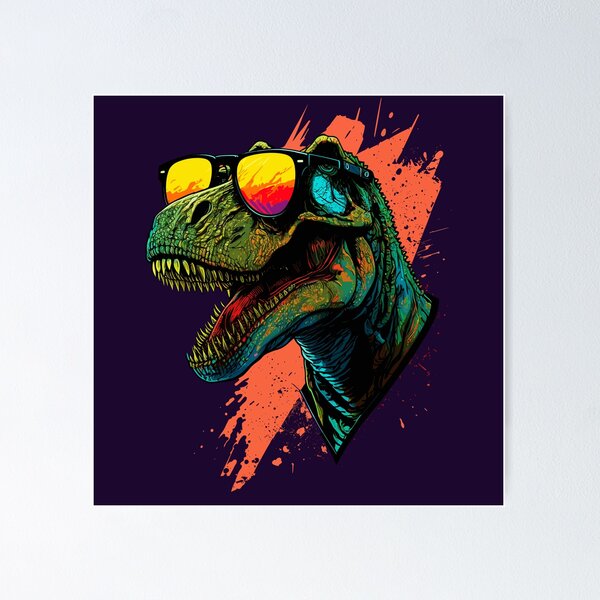 Item preview, Miami vacation Neon T-Rex designed and sold by ChasmicArt.
