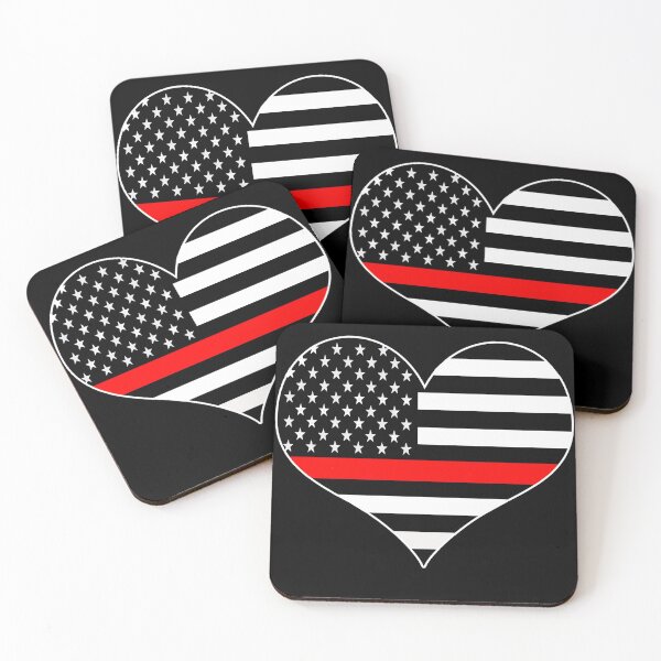 Item preview, American Flag Thin Red Line Heart Firefighter designed and sold by EndlessFreedom.