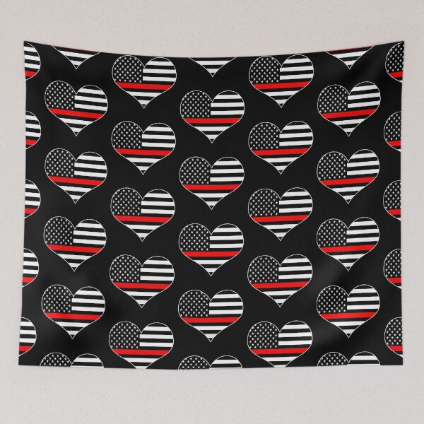 Item preview, American Flag Thin Red Line Heart Firefighter designed and sold by EndlessFreedom.