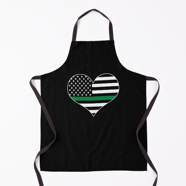 Item preview, American Flag Thin Green Line Heart Federal Agent Military designed and sold by EndlessFreedom.