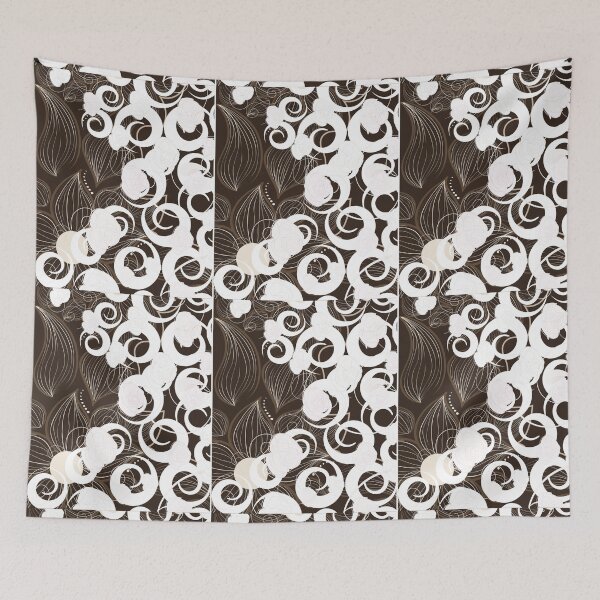 Item preview, Brown Leaves White Flowers Lace Overlay - Abstract Inspired designed and sold by ttsayt1earth.