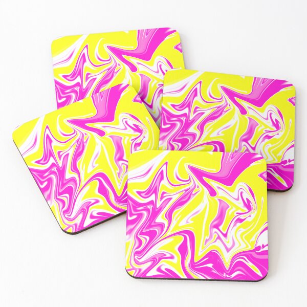 Item preview, Abstract Liquid Metallic Marble Art Paint- Elegant Magenta Yellow celestial Marble art designed and sold by MAEffects.