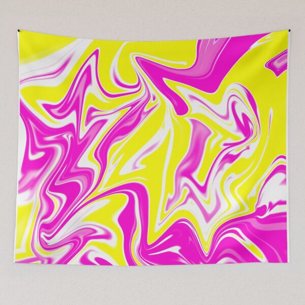 Item preview, Abstract Liquid Metallic Marble Art Paint- Elegant Magenta Yellow celestial Marble art designed and sold by MAEffects.
