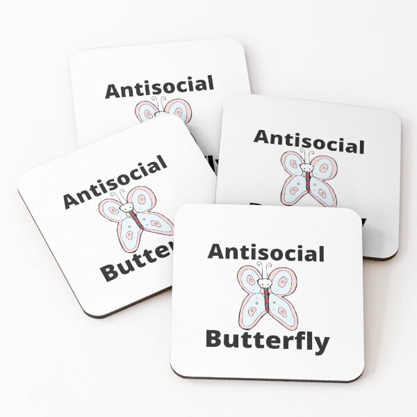 Aperçu de l'œuvre Papillon antisocial drôle. | citations introverties drôles. | problèmes d'introversion liés. créée et vendue par Confusion-Human.