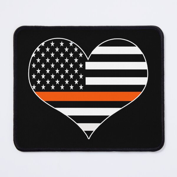 Item preview, American Flag Thin Orange Line Search and Rescue SAR Heart designed and sold by EndlessFreedom.