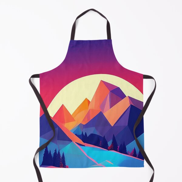 Item preview, Winter Sunset Polygon Mountain Artwork Vibrant Colorful Landscape designed and sold by emmtayloor.