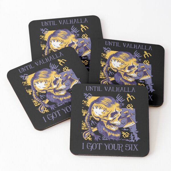 Item preview, Until Valhalla I got your six - Yellow Purple Viking Skull designed and sold by Georgy09.
