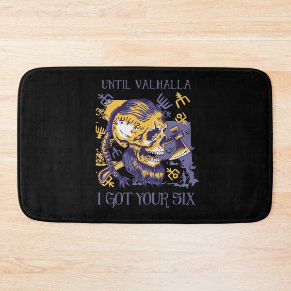 Item preview, Until Valhalla I got your six - Yellow Purple Viking Skull designed and sold by Georgy09.
