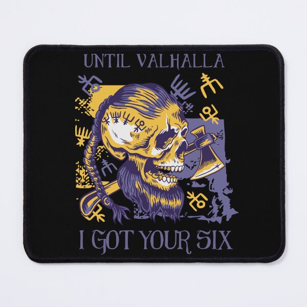 Item preview, Until Valhalla I got your six - Yellow Purple Viking Skull designed and sold by Georgy09.