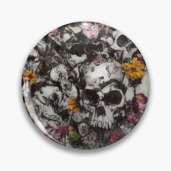 Item preview, Emergent Skull and Flower Mixed Media Punk Art is the right mixture of dark and light for those who love Halloween all year round, especial for spring and Valentine's Day designed and sold by HauntFamily.