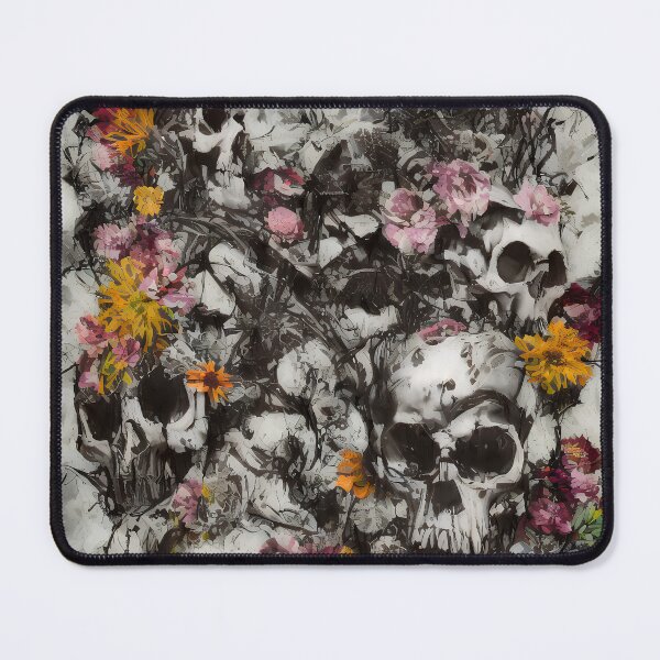 Item preview, Emergent Skull and Flower Mixed Media Punk Art is the right mixture of dark and light for those who love Halloween all year round, especial for spring and Valentine's Day designed and sold by HauntFamily.