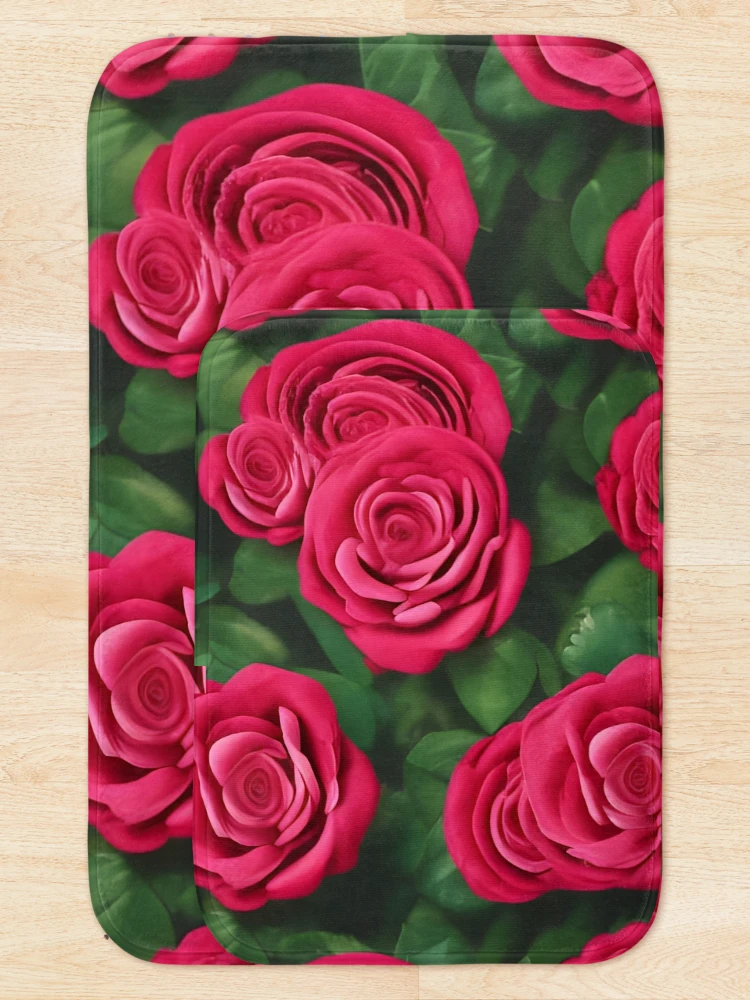 Thumbnail 5 of 6, Bath Mat, Roses Roses Roses designed and sold by Castle-and-Crow.