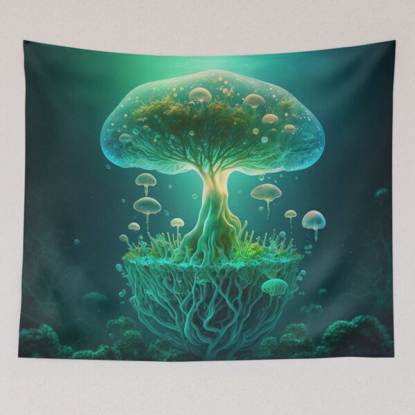 Item preview, Incredible green glow underwater magical mushroom  designed and sold by forwardthinker.