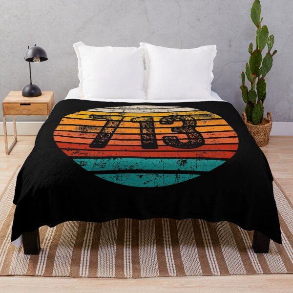 Item preview, Distressed Vintage Sunset 713 Area Code designed and sold by Gold Wings Tees.