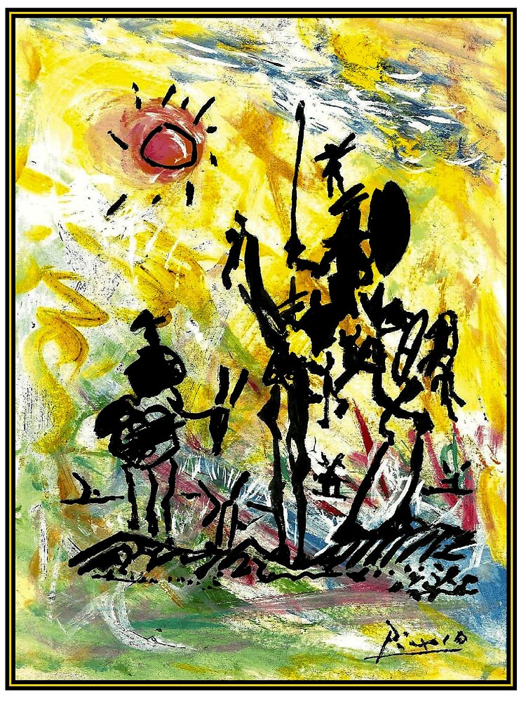Don Quixote Vintage Abstrakte Malerei Druck Poster Von