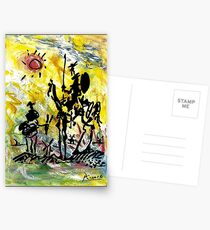 DON QUIXOTE : Vintage Abstract Painting Print Postcards