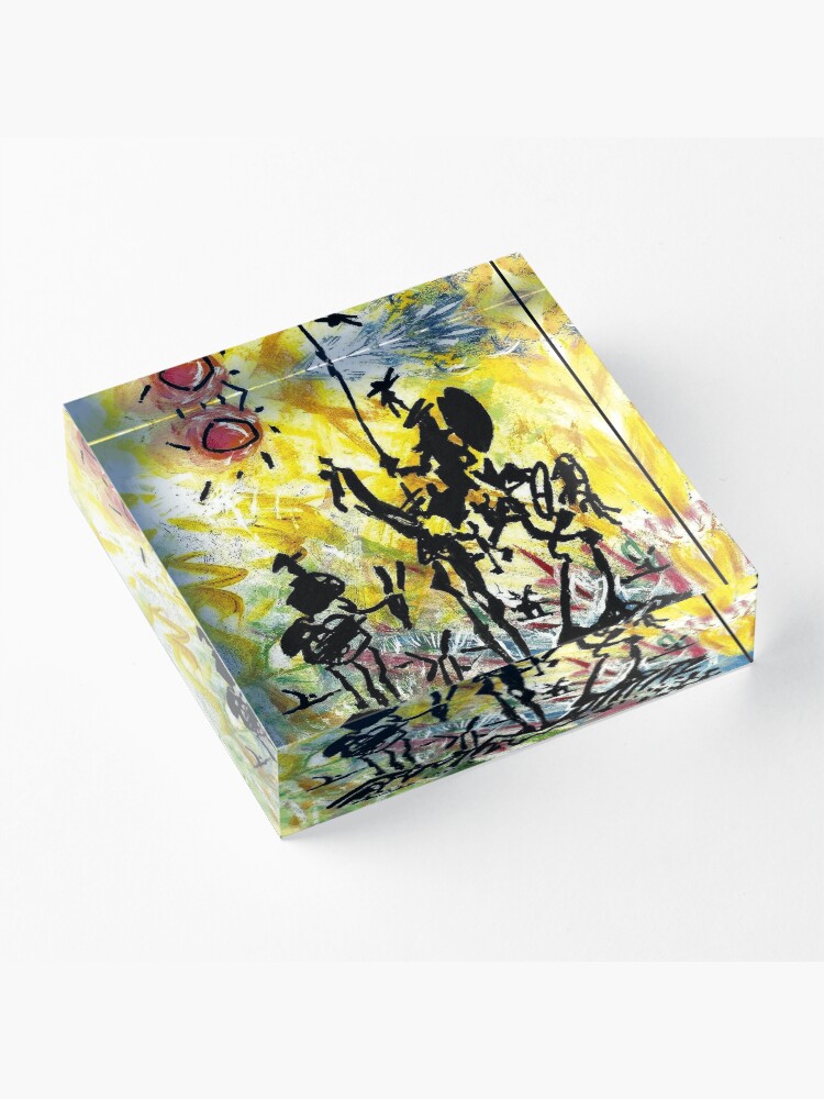 Alternate view of DON QUIXOTE : Vintage Abstract Painting Print Acrylic Block