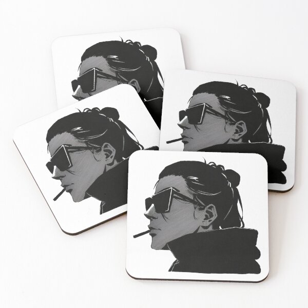 Item preview, woman wearing sunglasses smoking cigarette designed and sold by glowglowworm.