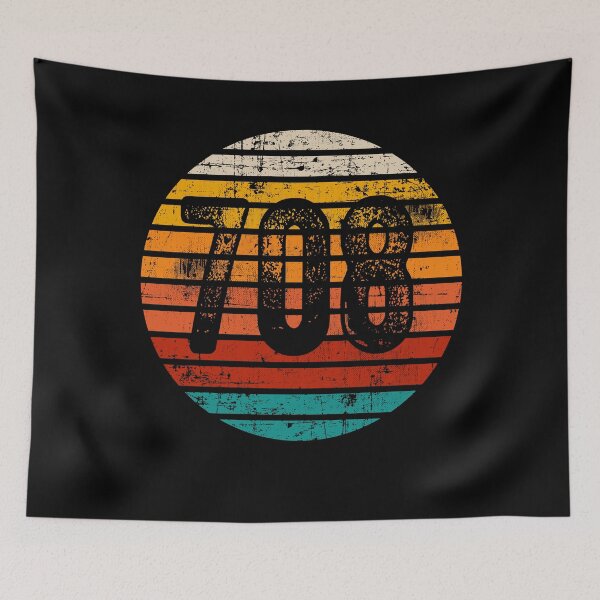 Item preview, Distressed Vintage Sunset 708 Area Code designed and sold by Gold Wings Tees.